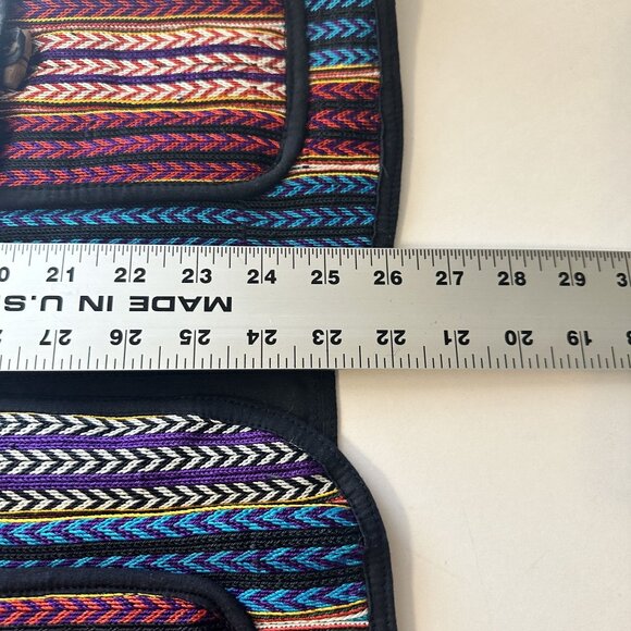 Vtg Womens Multicolor Striped Vest Front Pockets Daily Planet Zip Up Cotton - Picture 6 of 9